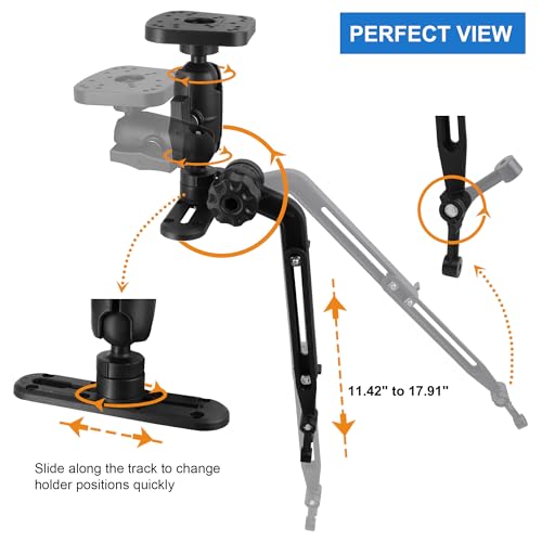 WINDFRD Kayak Fish Finder Mount with Transducer Mounting Arm, 1.5" Ball Marine Electronic Mount for Boat Track, Universal Mounting Plate, Compatible with Scotty, Lowrance, Garmin Fish Finders - Image 3