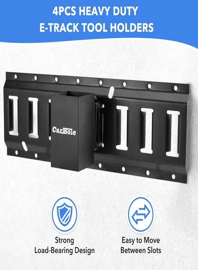 حاملات أدوات كاربول إي تراك للشاحنات والمستودعات، عبوة من 4 قطع من ملحقات إي تراك لتنظيم المرآب لحفظ أدوات الحديقة - Image 3
