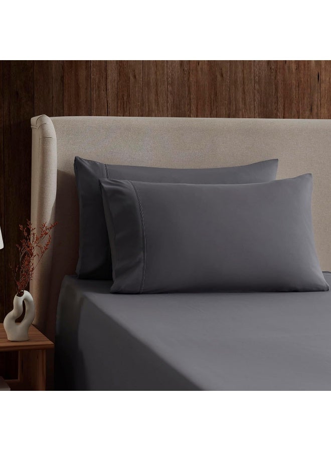 Nestl Nestl RV Short Queen Sheet Set - 4 Piece Bed Sheets for RV Short Queen Size Bed  Deep Pocket  Hotel Luxury  Extra Soft  Breathable and Cooling  Grey RV Short Queen Size Sheets  - Image 3