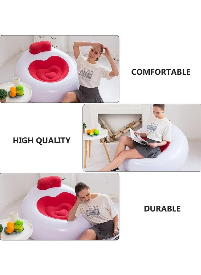 Generic Red Inflatable Lounge Chair with Comfortable Backrest  - Image 2