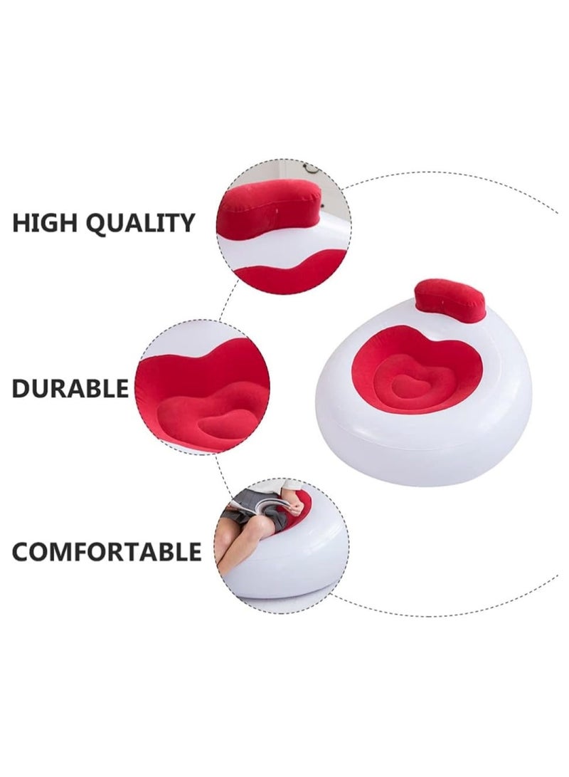Generic Red Inflatable Lounge Chair with Comfortable Backrest  - Image 3