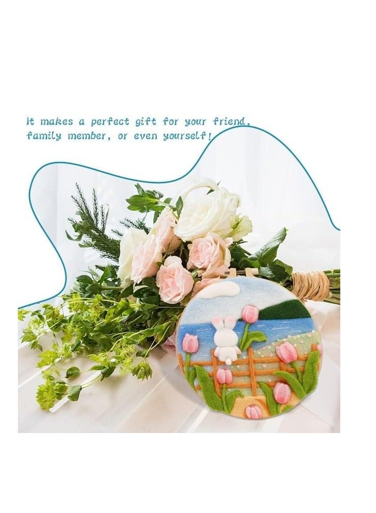 Handcrafted Tulip Needle Felting Kit for Beginners - Felt Needle Painting Kit, Tulip Needle Felting Kit: Create Beautiful Wool Art for Home Decor - Image 3