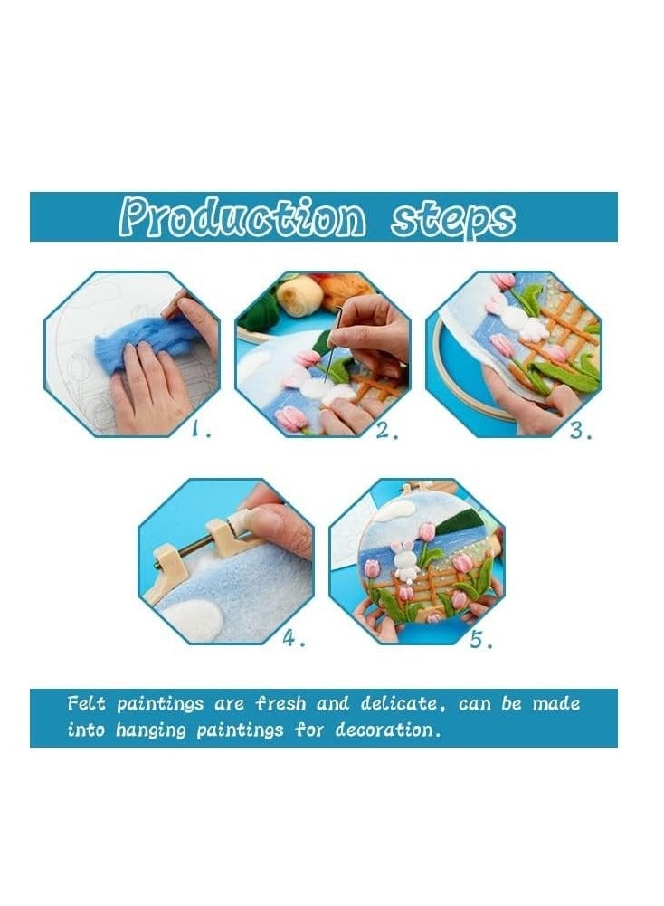 Handcrafted Tulip Needle Felting Kit for Beginners - Felt Needle Painting Kit, Tulip Needle Felting Kit: Create Beautiful Wool Art for Home Decor - Image 2