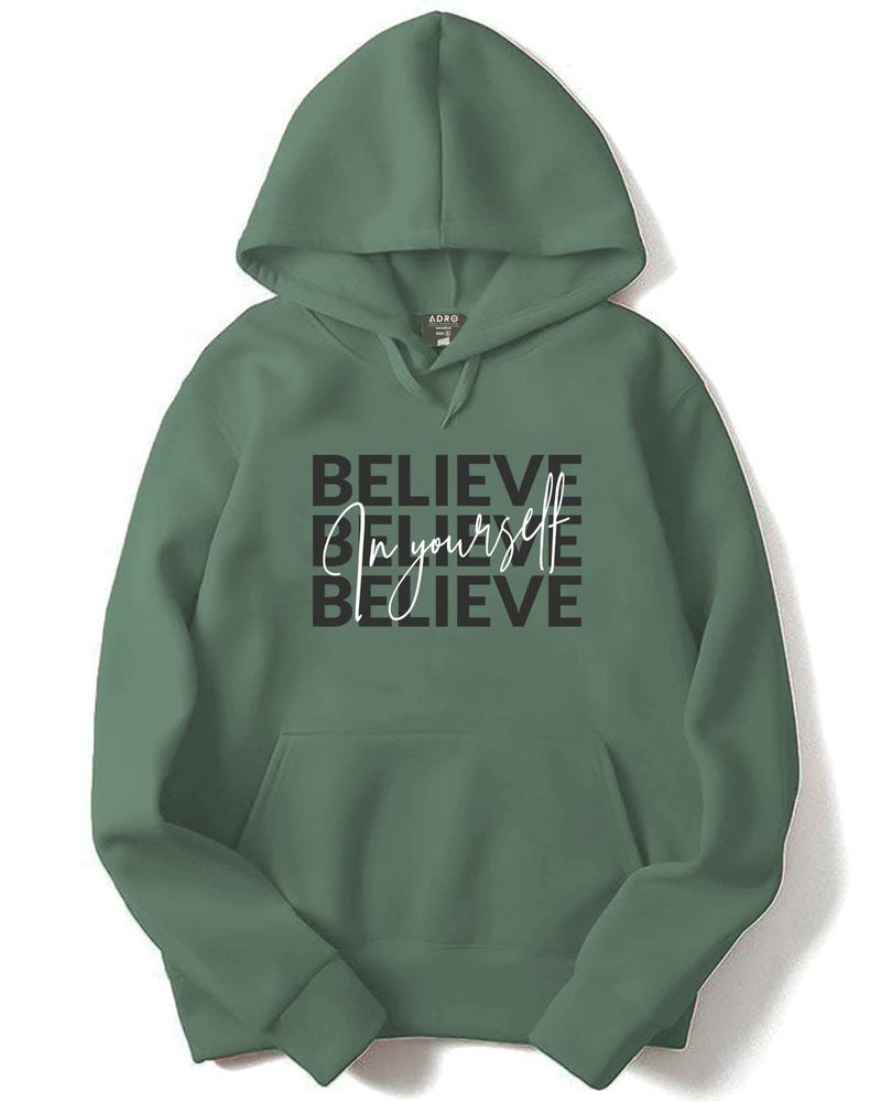 ADRO Believe in Your Self Printed Hoodie/Sweatshirt for Men (H22-M-INV-PT_Pista_3XL) - Image 1