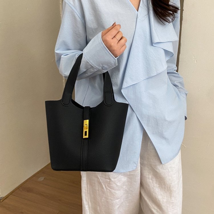 Women's Bucket Bag, PU Leather, Casual Style - Image 1