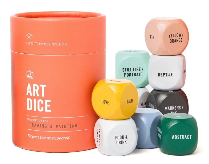 Two Tumbleweeds Art Dice Drawing & Painting Game for Adults, Artists & Teachers Set of 9 Dice for Creative Inspiration Art Supplies for Studio and Classroom Gift for Artist 1+ Players - Image 4
