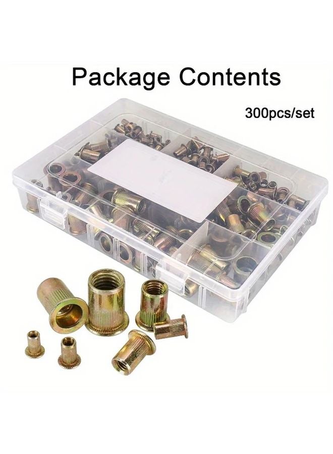 300pcs Copper Rivet Nuts Blind Threaded Insert Nutsert Kit M3 M4 M5 M6 M8 M12 - Image 4