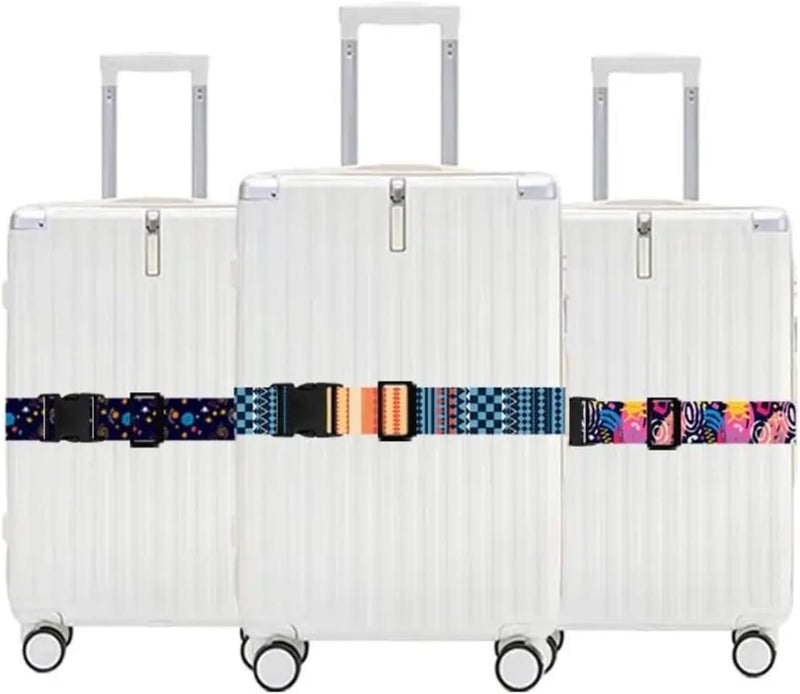 2pc Multicolor Travel Luggage Belts - Ethnic Style Baggage Binding Strap for Suitcase Accessories(Color6) - Image 4