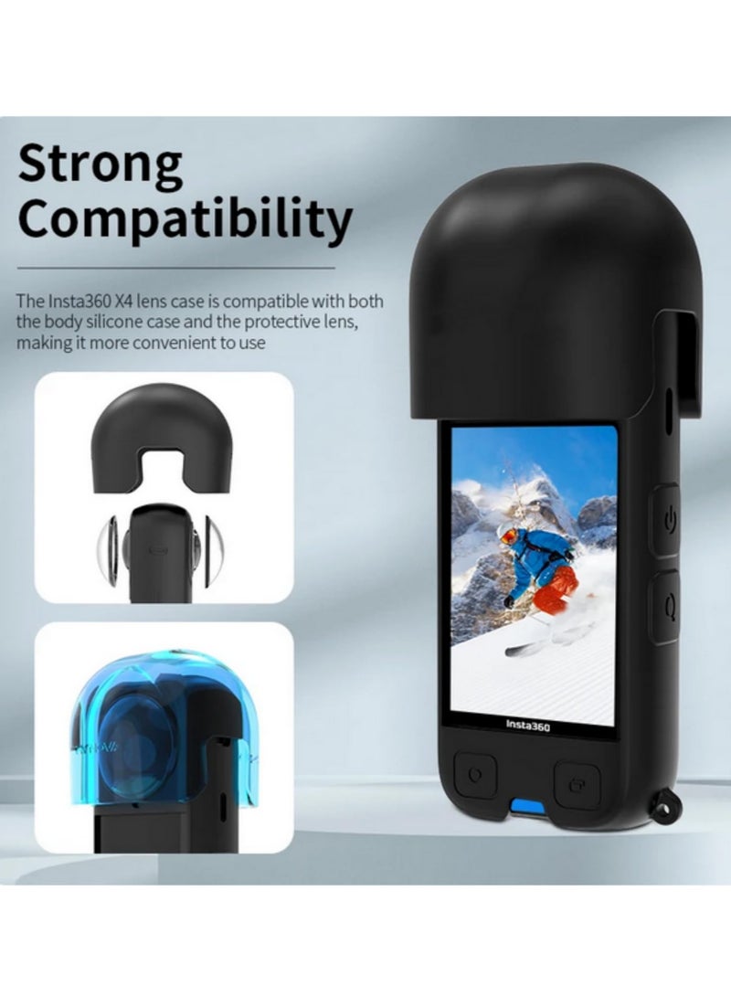 1PCS For Insta360 X4 Lens Cover Protective Case Dustproof Anti-Scratch Anti-Drop Silicone Sleeve Eco-Friendly Material Compatible with Accessories - Image 3