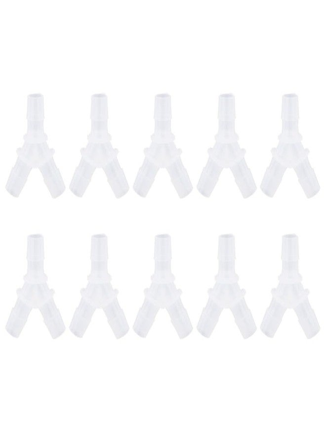 Chiffonade 10Pcs Y-Type Transparent Plastic Air Hose Connectors Aquarium Pump Fittings for Fish Tank Airflow Control(15.8mm) - Image 1
