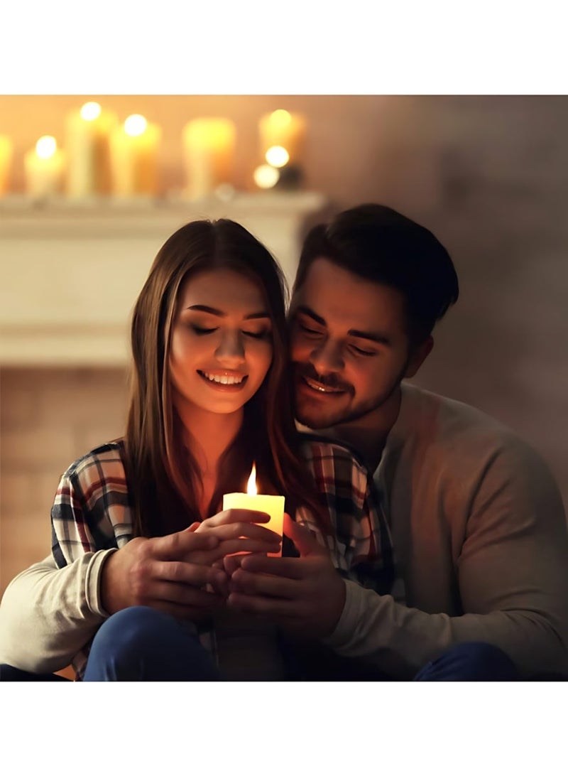 شموع عمودية بلون العاج بدون عطر – بدون تقطير، احتراق نظيف وخالٍ من الدخان، مثالية للعشاء المنزلي، السبا، الأجواء الرومانسية وعطلات نهاية الأسبوع والمناسبات الخاصة – وقت احتراق طويل | مجموعة من 6 قطع - Image 2