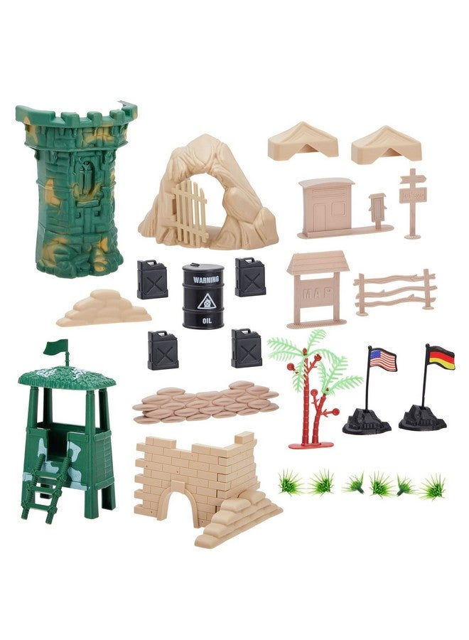 Juvale Army Men Toy Soldiers Playset for Boys - Small Plastic Action Figures, Military Battlefield Fort Accessories, Tanks - 100-Piece Military Toys - Image 5