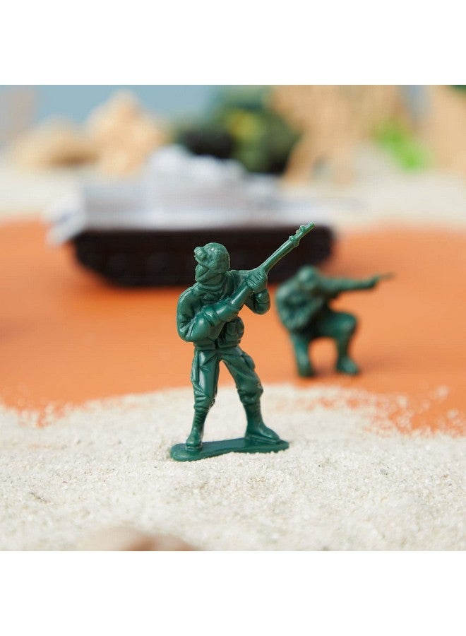 Juvale Army Men Toy Soldiers Playset for Boys - Small Plastic Action Figures, Military Battlefield Fort Accessories, Tanks - 100-Piece Military Toys - Image 3
