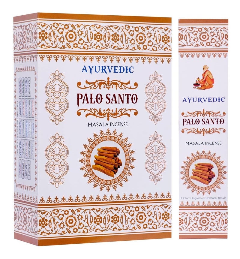 Ayurvedic Palo Santo Holy Wood Masala Incense SticksAgarbatti 12 Packs X 15 Sticks Each - Image 1