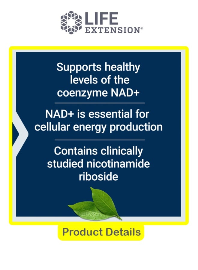 Life Extension NAD+ Cell Regenerator 100 mg 30 Vegetarian Capsules - Image 3