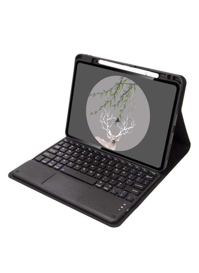 Generic - Suitable For IPad 10.2 Keyboard Protective Cover Pro11 Round Key Cap Air5 Right Slot Wonderful Control Keyboard Cover 10 Generation-Color:Black + Black Square Cap Touch-Product Type:ipad Mini6/mini7 - Image 1