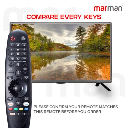 marman® Compatible with LG Smart Tv Magic Remote Control Original Model AKB75855501 AN-MR20GA Suitable for UHD OLED QLED with Bluetooth Voice Command, Pointer Function and Streaming Apps - Image 3