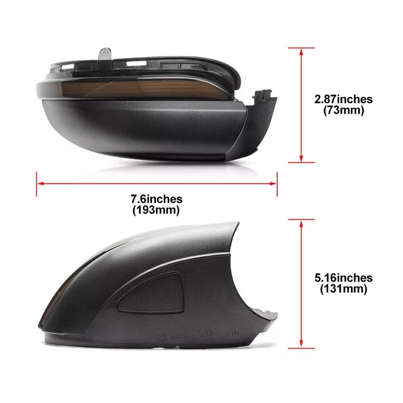 doiplent [2pcs] Side Mirror Sequential Turn Signal Lights for VW Golf MK6 2009-2013 GTI 6 2008-2013 Golf R20 2008-2012 Touran 2011-2015 Assemely-Smoked Lens - Image 4