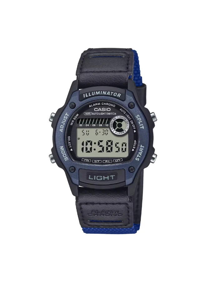 CASIO Men's Leather Digital Watch W-220HF-2AVDF - 36.6 mm