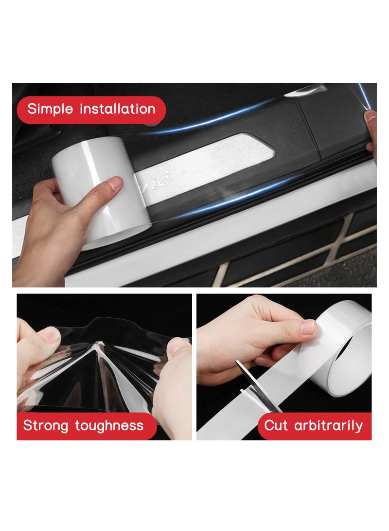 SYOSI 1 PC Car Universal Door Sill Transparent Anti-Collision Protection Strip, Car Door Edge Trim Protection Film, TrunkAnti-Trampling Plate Protection Stickers, Fits for Most Car (2In x 33Ft) - Image 5