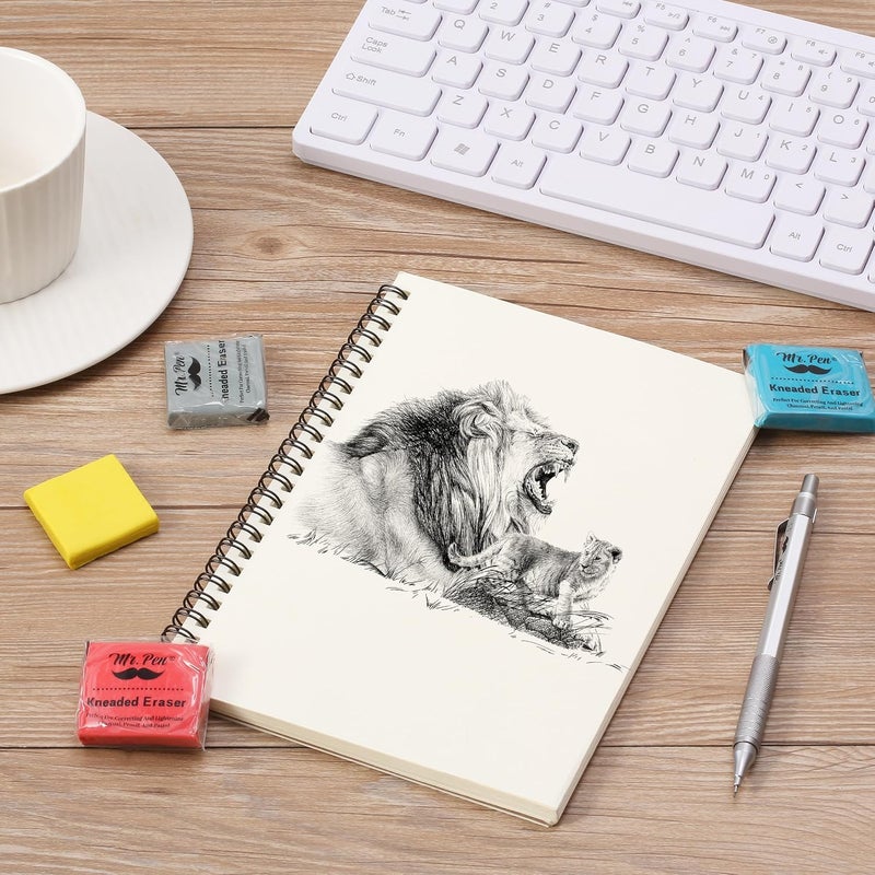 Mr. Pen- Kneaded Erasers, 1.37"x1.57", 18 Pack, Colorful | Soft Moldable Art Erasers for Charcoal, Graphite & Pastel Drawing, Precision Highlighting, Smudge Control - Image 5