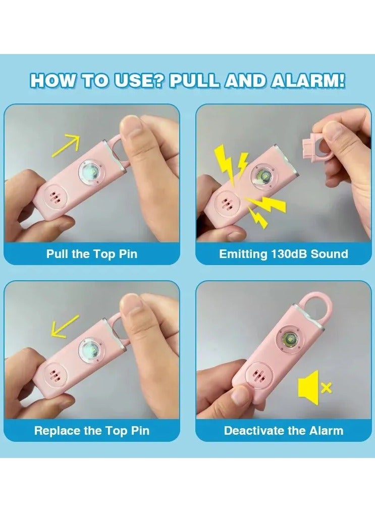 Personal Safety Siren for Women - 130dB Alarm, Strobe Light, Key Chain, 3 Pop Colors, AF2004 Anti-Robbery Device  - Image 3