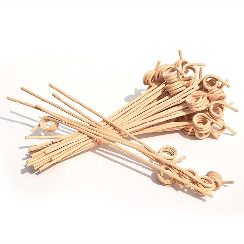 Pure Source India Rattan & Wicker Spiral Reed Diffuser Sticks | Decoration Sticks for Vase (6 inch - 20 Pieces) - Image 2