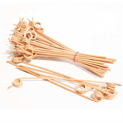 Pure Source India Rattan & Wicker Spiral Reed Diffuser Sticks | Decoration Sticks for Vase (6 inch - 20 Pieces) - Image 5