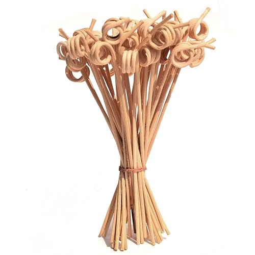 Pure Source India Rattan & Wicker Spiral Reed Diffuser Sticks | Decoration Sticks for Vase (6 inch - 20 Pieces) - Image 4