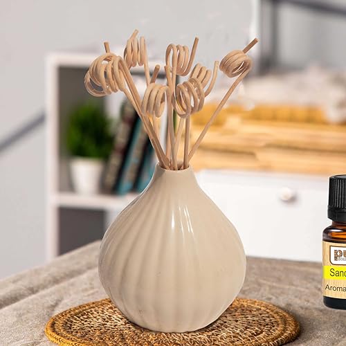 Pure Source India Rattan & Wicker Spiral Reed Diffuser Sticks | Decoration Sticks for Vase (6 inch - 20 Pieces) - Image 3