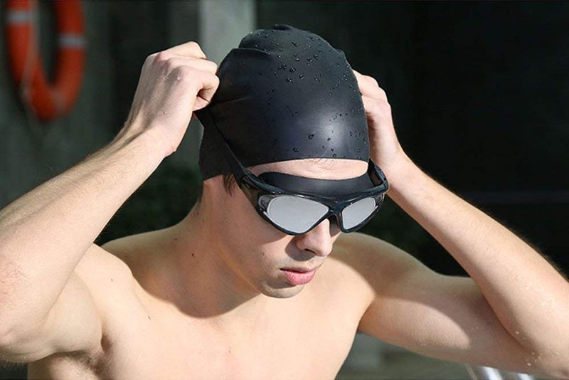 Cable World ® Big Frame Competition Swim Goggles with Free Protective Case Pro Anti fog Protection Clear Anti-UV Swimming Goggles with Adjustable Strap - Image 3