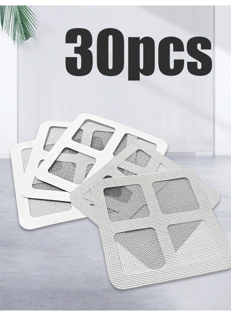 30PCS Self-Adhesive Hair Filter Sticker, DisposableShower Drain Adapter, Anti-Clog KitchenBathroom Drain Hair Drain Catcher, Door,Kitchen Sewage Grill Filter, Window ScreenRepair Patch - Image 5