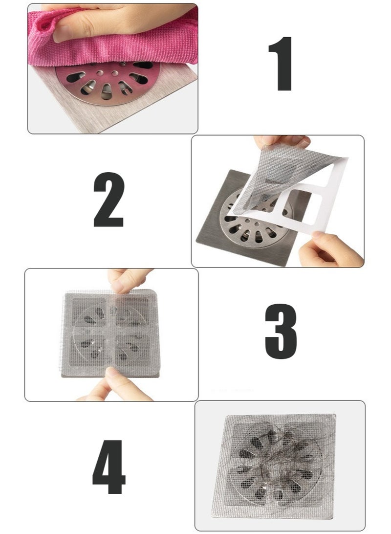 30PCS Self-Adhesive Hair Filter Sticker, DisposableShower Drain Adapter, Anti-Clog KitchenBathroom Drain Hair Drain Catcher, Door,Kitchen Sewage Grill Filter, Window ScreenRepair Patch - Image 3