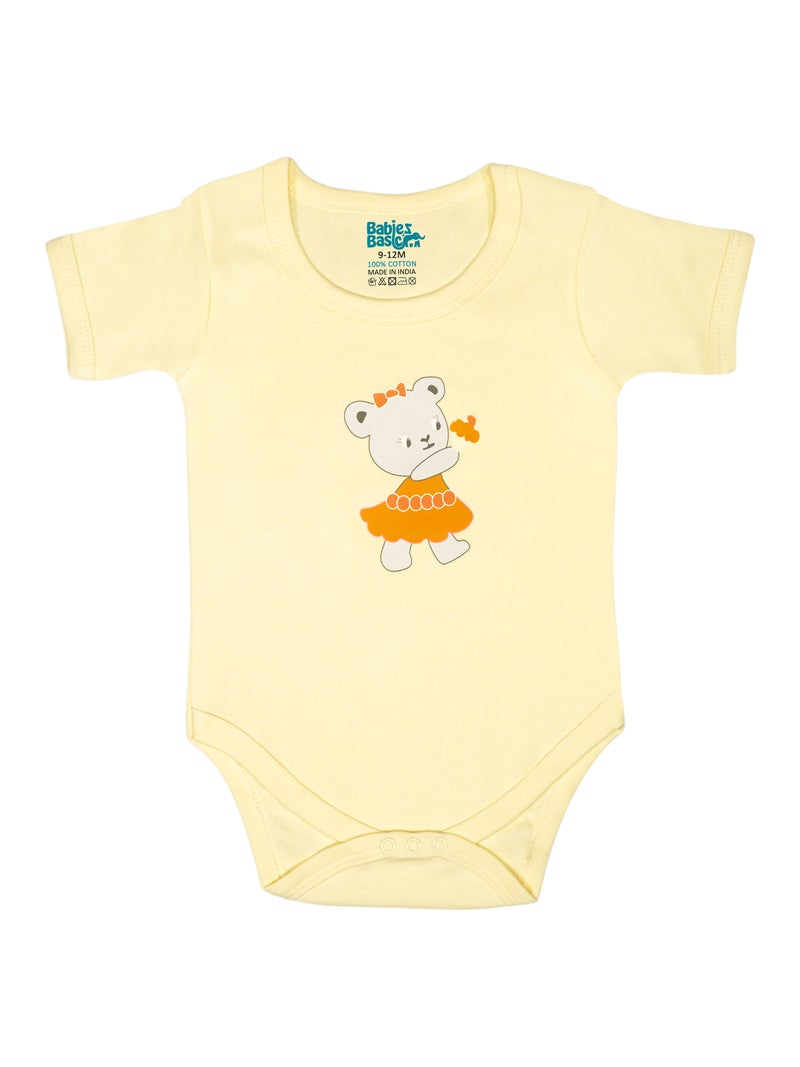 Babies Basic 5 piece Unisex 100% Cotton Sets include Bib, Romper, Mittens, Cap and Sleepsuit/Jumpsuit - Image 3