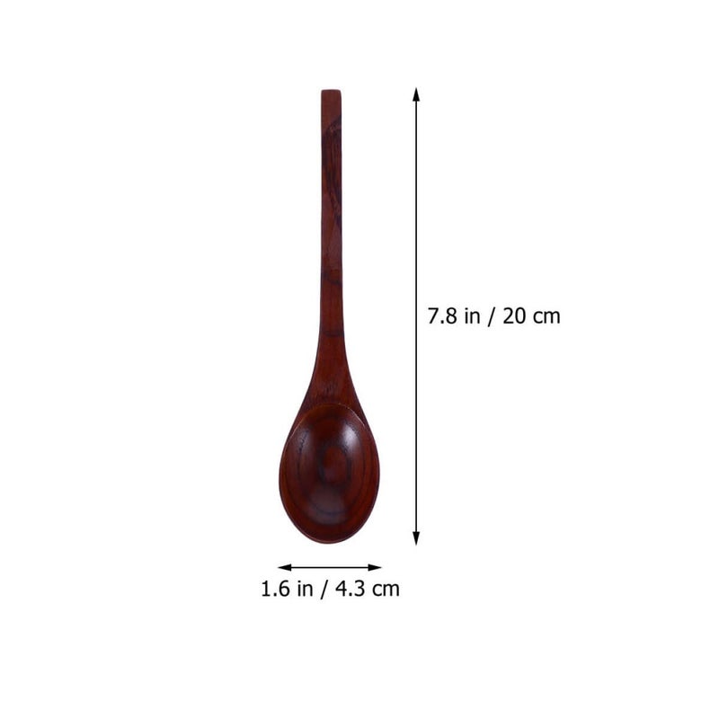 Long Handle Wooden Spoon For Mixing Soup And Cooking 20cm Natural Wood - Image 2