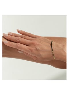 Gold Zone Real Gold Flat Mirror Solid Snake Chain Bracelet  - Image 1