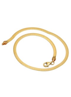 Gold Zone Real Gold Flat Mirror Solid Snake Chain Bracelet  - Image 2