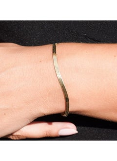 Gold Zone Real Gold Flat Mirror Solid Snake Chain Bracelet  - Image 5