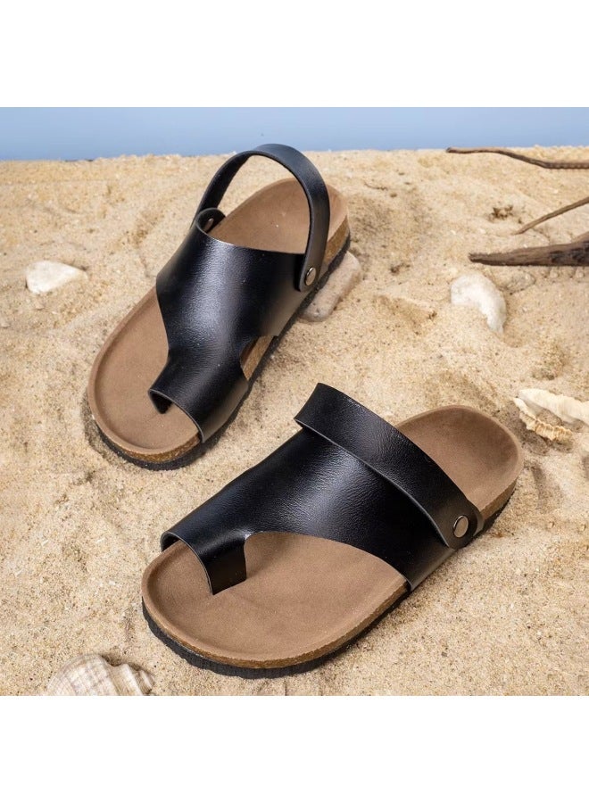 New Style Simple Open-toe Flat Sandals For Boys And Girls, Versatile Casual Vacation Outdoor Slip-on Anti-slip Sandals