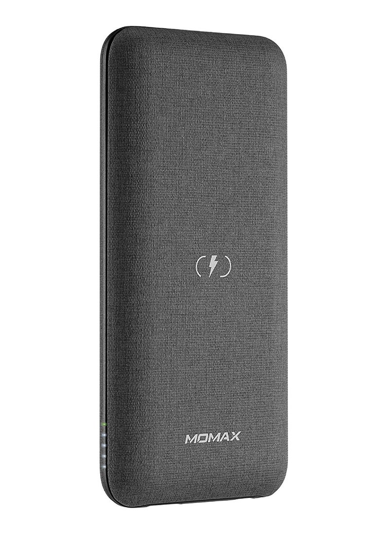 Momax - Wireless Portable Charger, 10000mAh MFi Power Bank Lightning Input 20W PD QC 3.0 USB C External Battery Pack 2 Input & 3 Output Phone Charger for iPhone, Airpods, Samsung, Android (Dark Grey) - Image 1