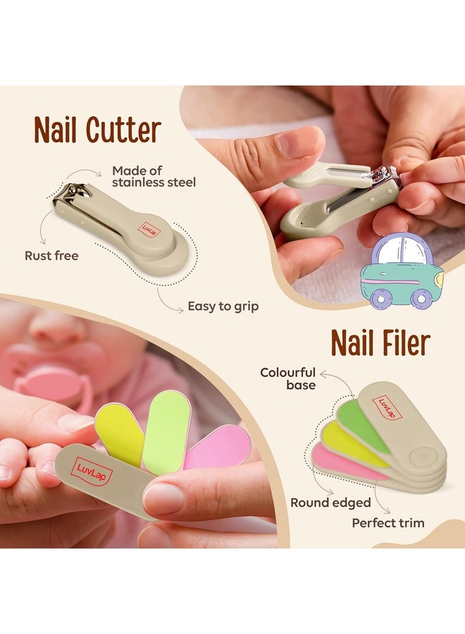 Luvlap 7 In1 Baby Grooming Kit, Portable Baby Grooming Kit for New Born Baby, Finger Brush, Hair Brush, Comb, Baby Nail Scissor, Baby Nail Cutter,Tweezer,Nail Filer,Newborn,Infants,Toddlers, White, 0m+ - Image 5