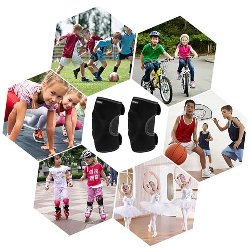 ONTYZZ وسادات كوع للأطفال ONTYZZ مع وسادات SBR وسادات كوع قطنية قابلة للتنفس وقابلة للتمدد وسادات كوع قابلة للتعديل للرياضات YM - Image 5