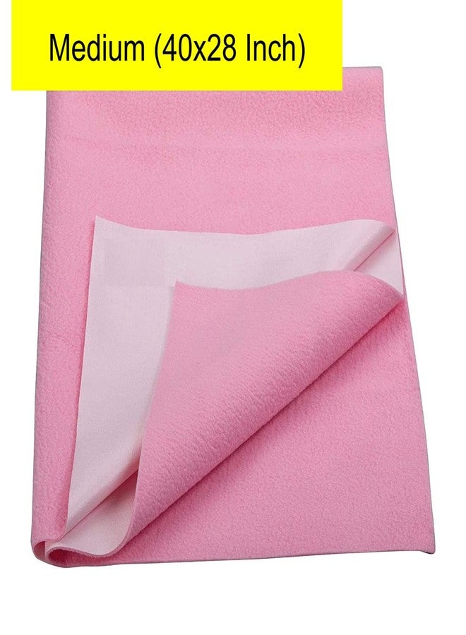 Mopak Decor Baby Dry Sheet/Urine Sheet/Diaper Free Sleeping Mats/Mattress Protector/Bed Protector Adult Sheet- Medium Size/Pink (Pack of 1), 28 INCH X 40 INCH - Image 2