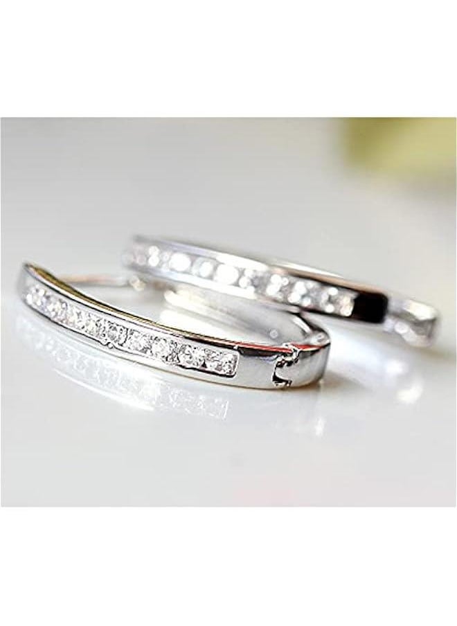 Generic 925 Sterling Silver CZ Earrings Sterling Silver Oval Earrings Hypoallergenic Cubic Zirconia Earrings Girl Small U-shaped Earrings Female Jewelry Gift  - Image 2