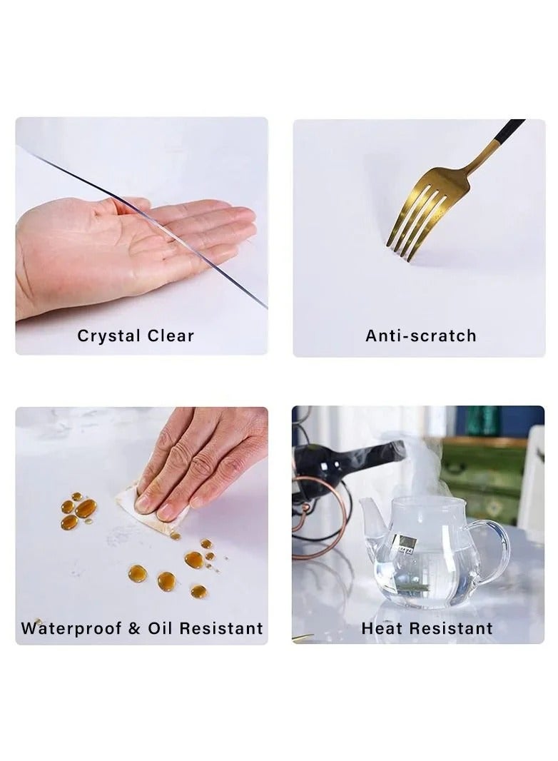 1.5mm سميكة من البلاستيك غطاء حماية طاولة طعام شفافة مناسبة لأنّ منزل مكتب مطبخ - Image 4