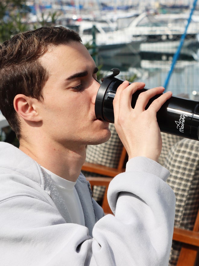 Any Morning Stainless Steel Coffee Tumbler, Black - Image 3