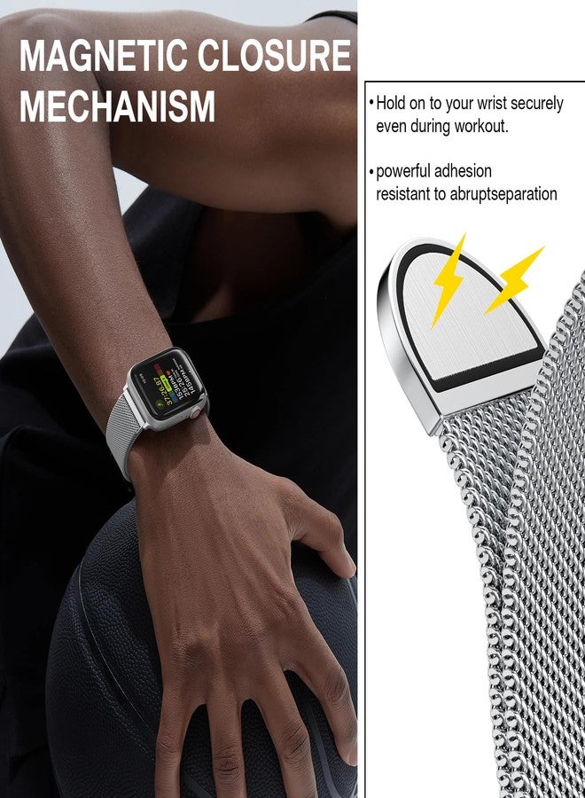MARGE PLUS Stainless Steel Milanese Loop Compatible with Apple Watch Band 46mm 42mm 44mm 45mm 49mm 38mm 40mm 41mm men and women, Mesh Loop Magnetic Clasp Replacement for iWatch Bands Ultra Series 10 9 8 7 SE 6 5 - Image 3