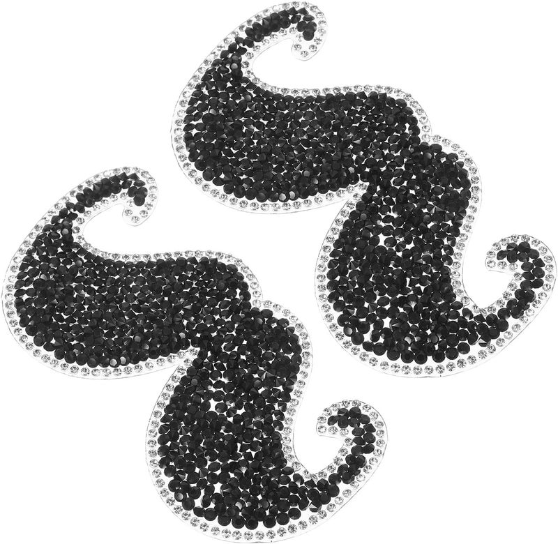 ABOOFAN 2pcs Mustache Beard Iron on Patches for DIY Clothing Repair, Fashion Applique for Hats, Bags, Jeans, and Jackets - Image 1