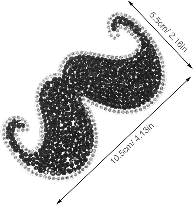 ABOOFAN 2pcs Mustache Beard Iron on Patches for DIY Clothing Repair, Fashion Applique for Hats, Bags, Jeans, and Jackets - Image 2