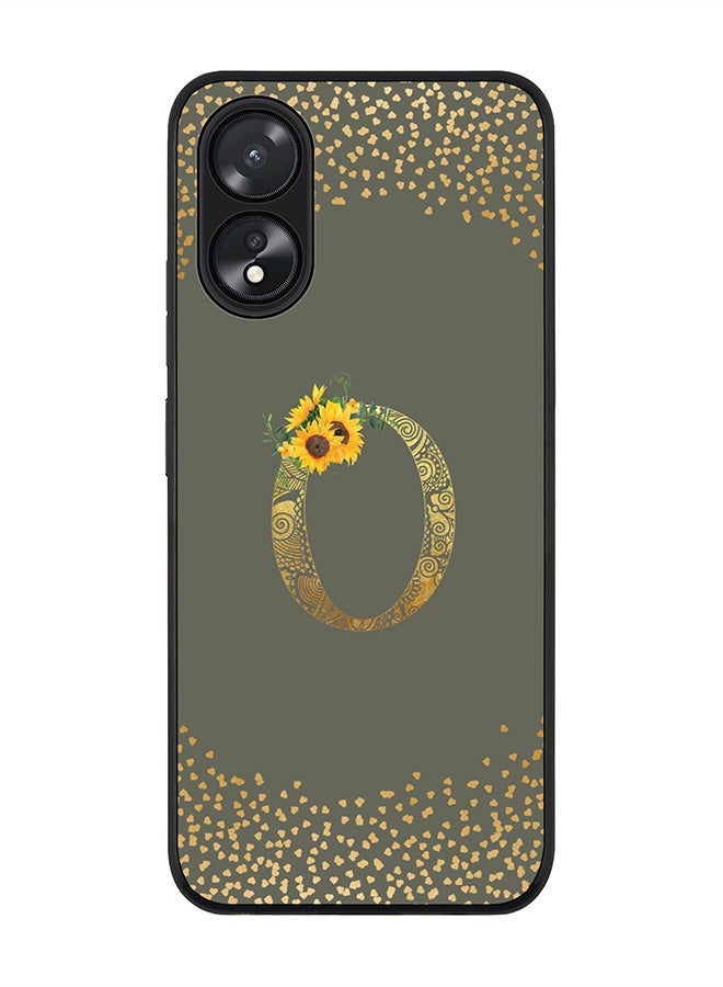 Stylizedd Case for Oppo A18 / Oppo A38, Slim fit Flexible Cover Custom Monogram Initial Letter Floral Mandala Pattern Alphabet - O (Olive Green) - Image 1